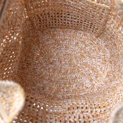 Loewe Raffia Calfskin Sequin Balloon Ruffles Bucket Bag Natural White 5 of 10