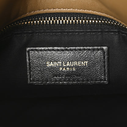 Saint Laurent Shearling Quilted Small Loulou Monogram Chain Satchel Cinnamon 6 of 10