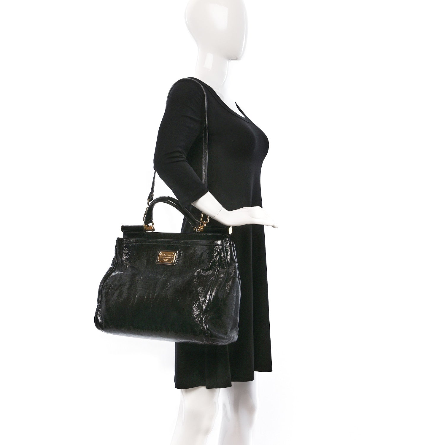Dolce & Gabbana Patent Miss Sicily Tote Black 2 of 8