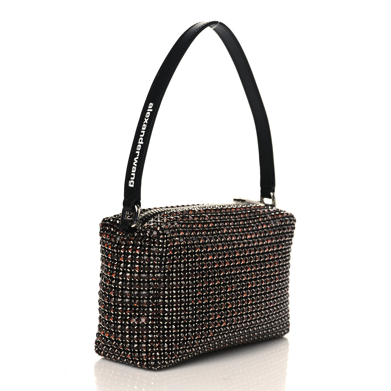 Alexander Wang Mesh Crystal Rhinestone Mini Heiress Pouch Cola 2 of 8