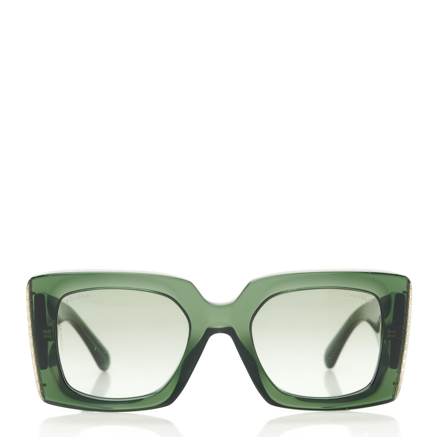 Acetate Pearl Rectangle Sunglasses 5480-H Dark Green