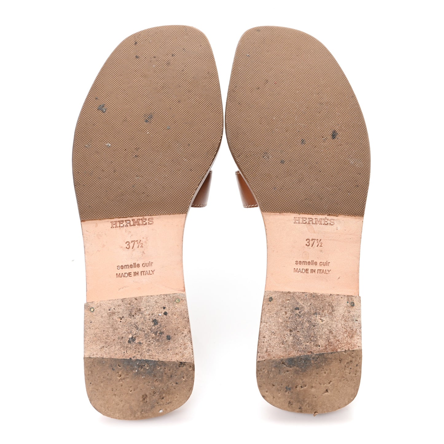 Box Calfskin Oran Sandals 37.5 Gold