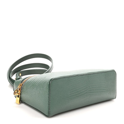 Loro Piana Lizard L19 Extra Pocket Pouch Green Lagoon Sun Gold 4 of 9