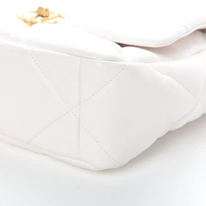 Chanel Lambskin Quilted Large 19 Flap White 10 of 10