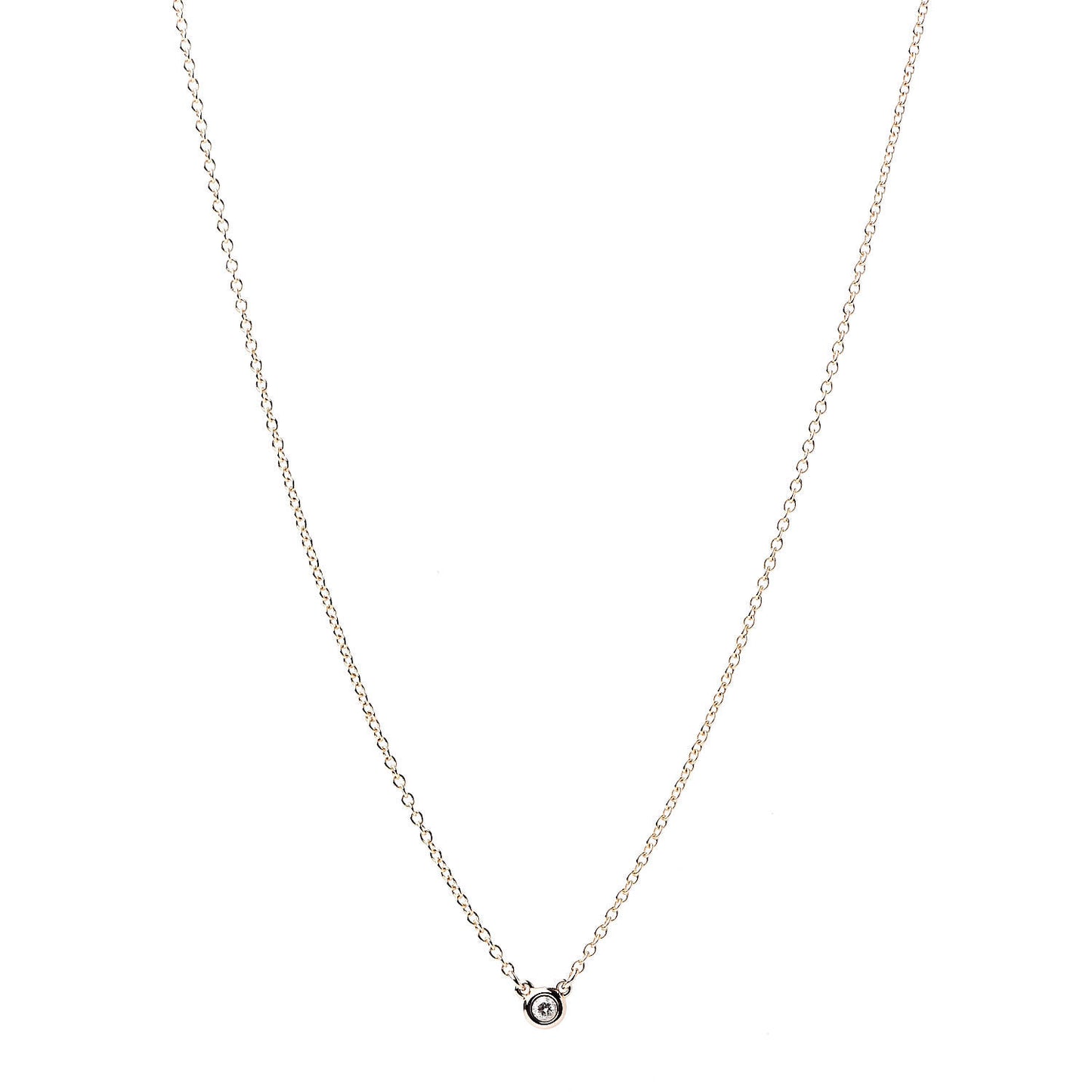 18K Rose Gold Diamond .03ct Elsa Peretti Diamonds by the Yard Pendant Necklace