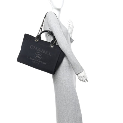 Chanel Mixed Fibers Small Deauville Tote Black 2 of 13