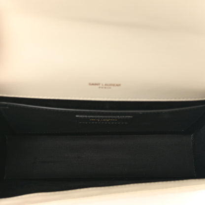 Saint Laurent Lambskin Mixed Matelasse Triquilt Medium Monogram Satchel Blanc Vintage 6 of 10
