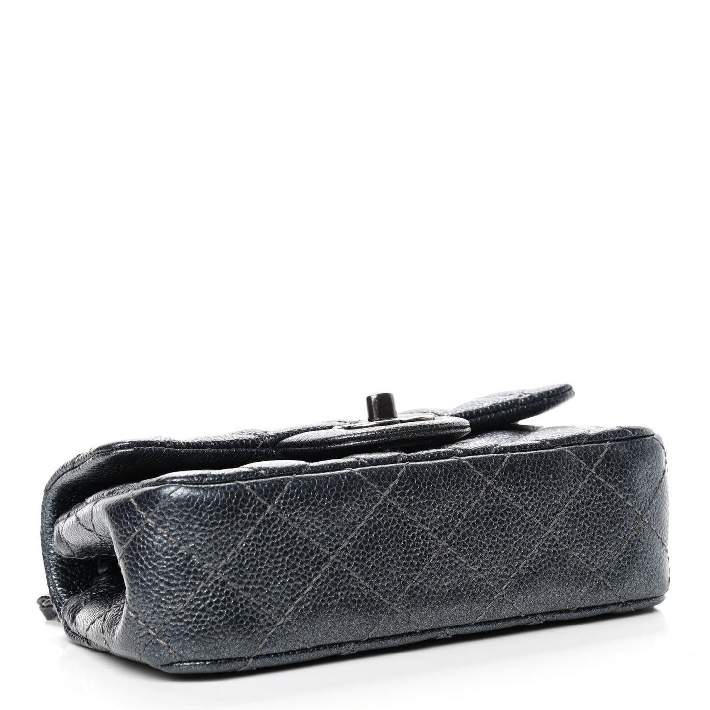 Metallic Caviar Quilted Extra Mini Flap Charcoal