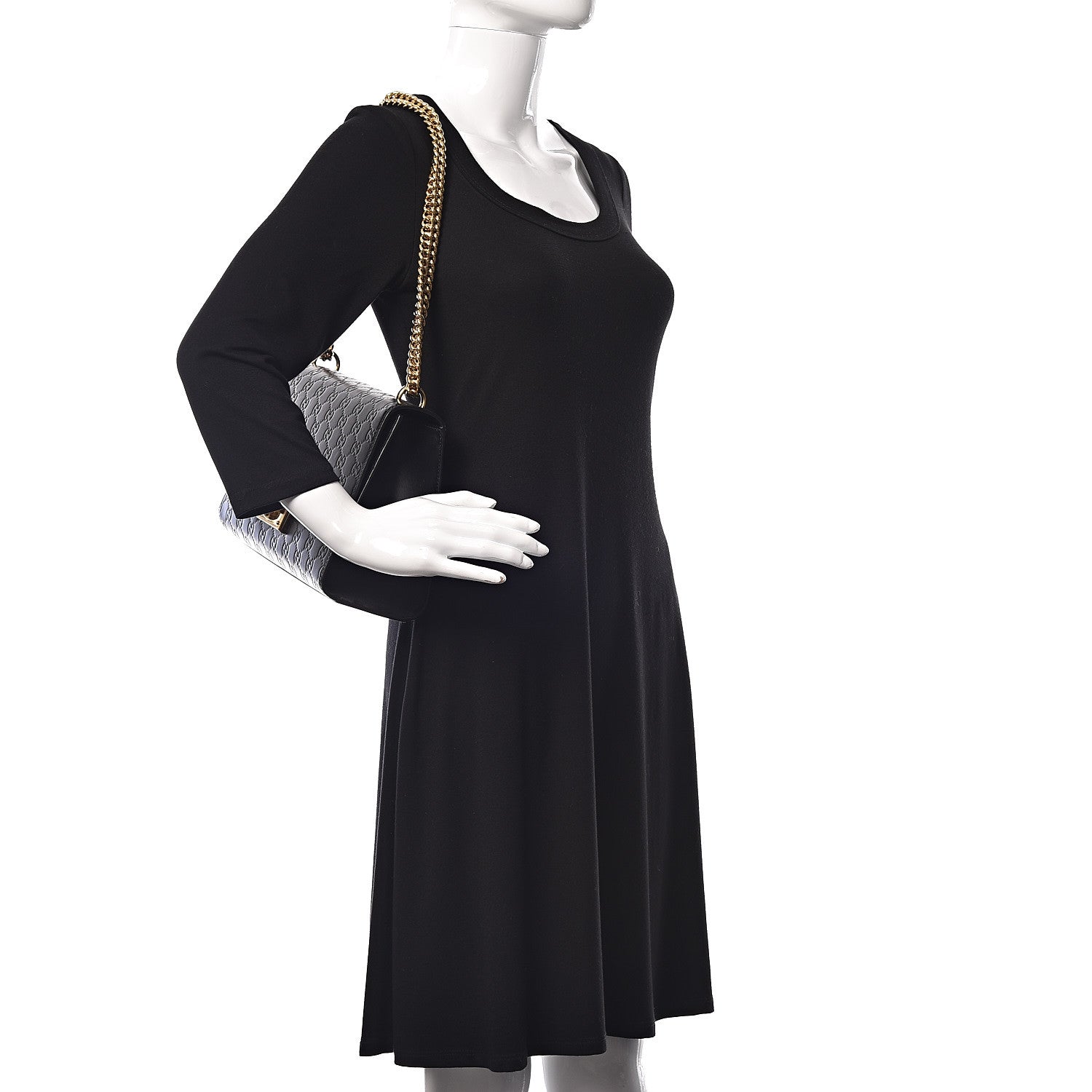 Gucci Guccissima Medium Padlock Shoulder Bag Black 2 of 12