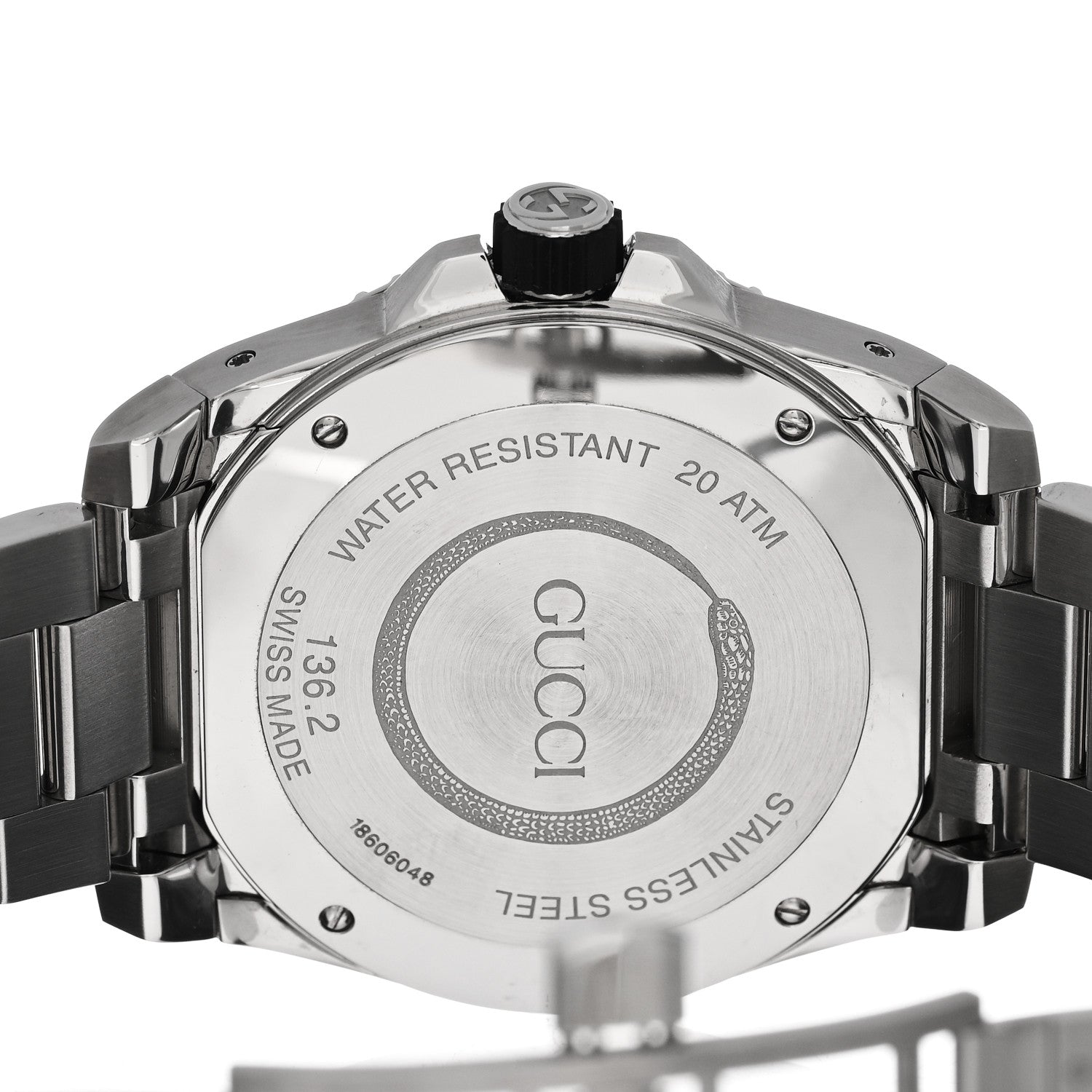 Gucci Stainless Steel 45mm Dive Snake Quartz Watch Black 4 of 5