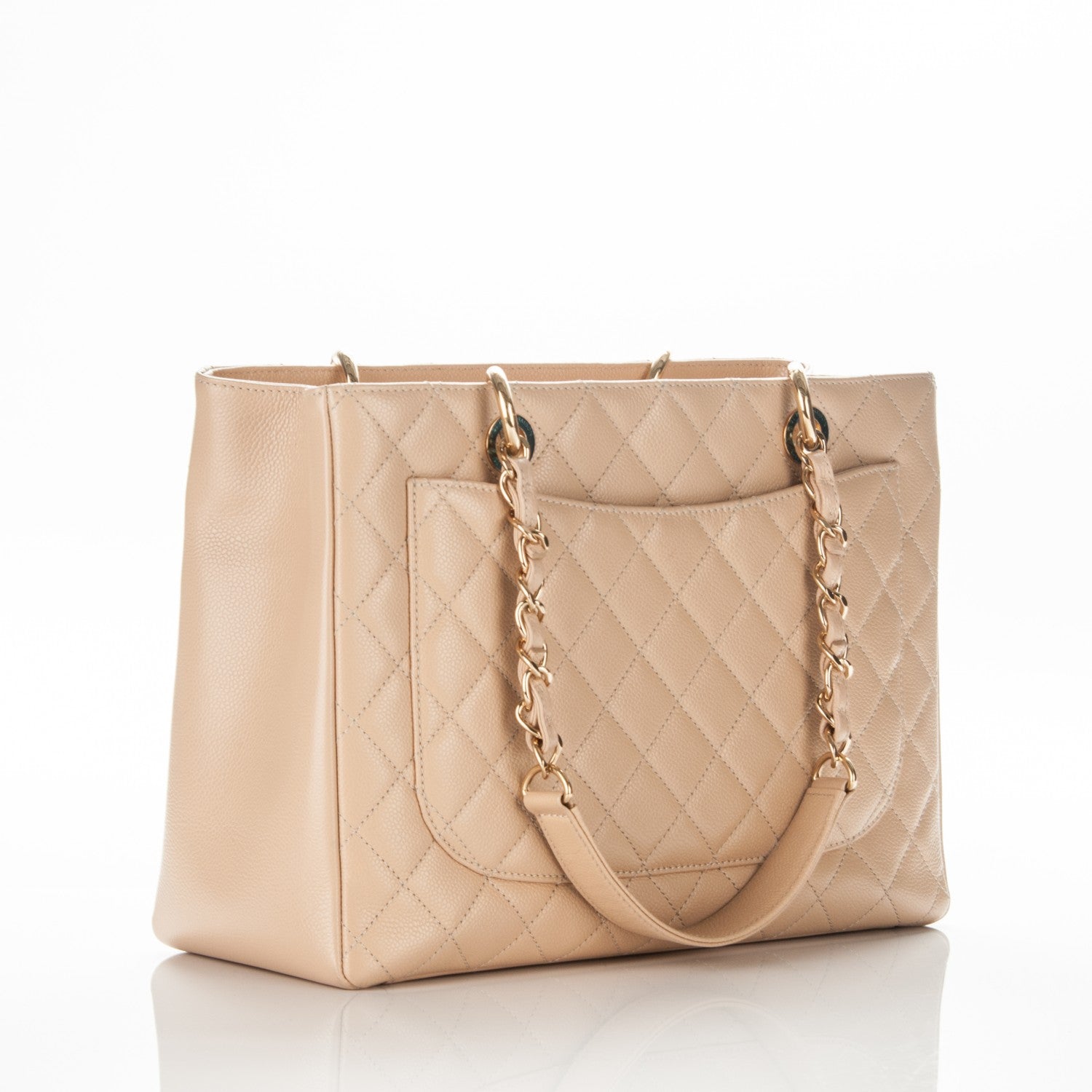 Chanel Caviar Quilted Grand Shopping Tote GST Beige Clair 3 of 8