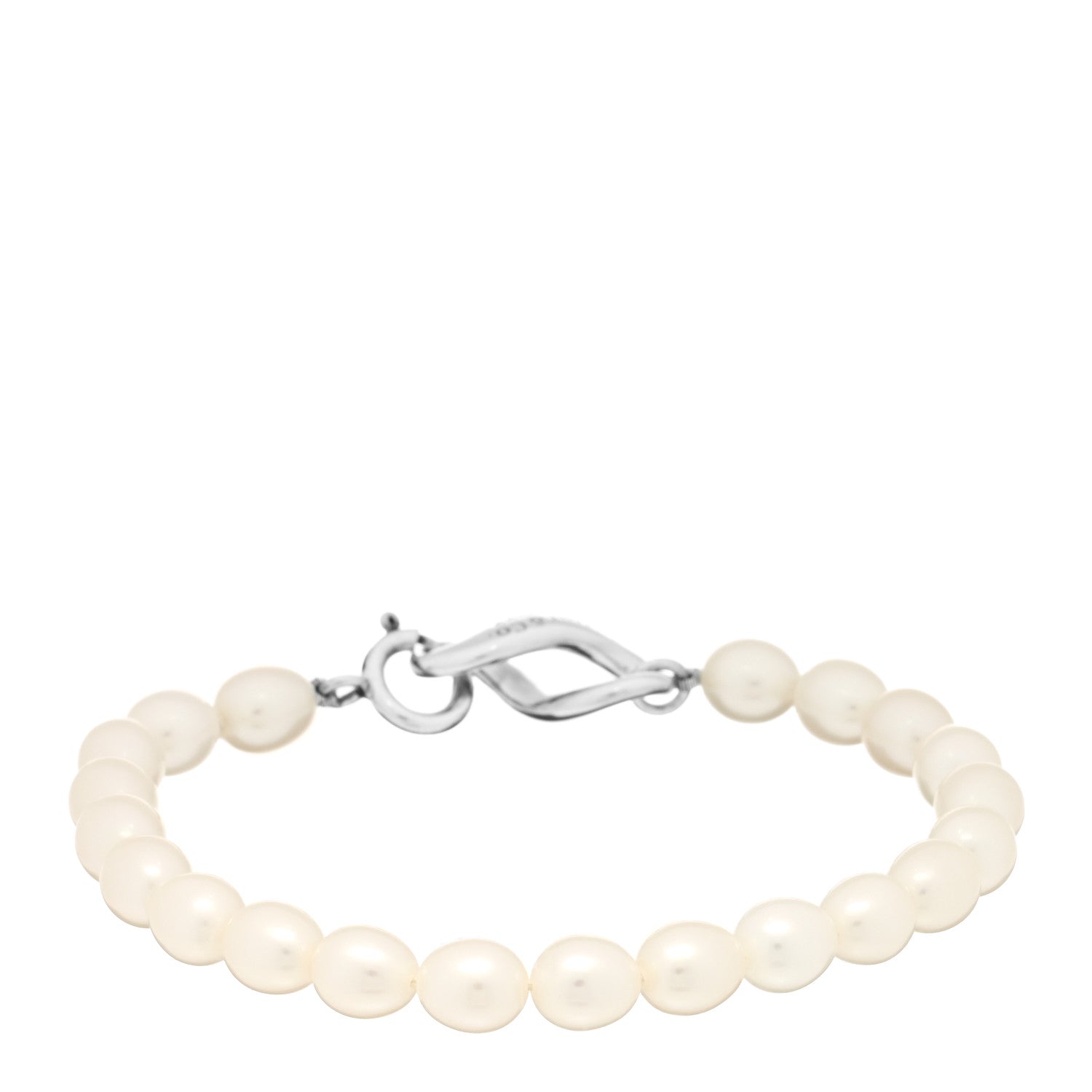 Tiffany Sterling Silver Pearl Figure 8 Bracelet 1 of 4