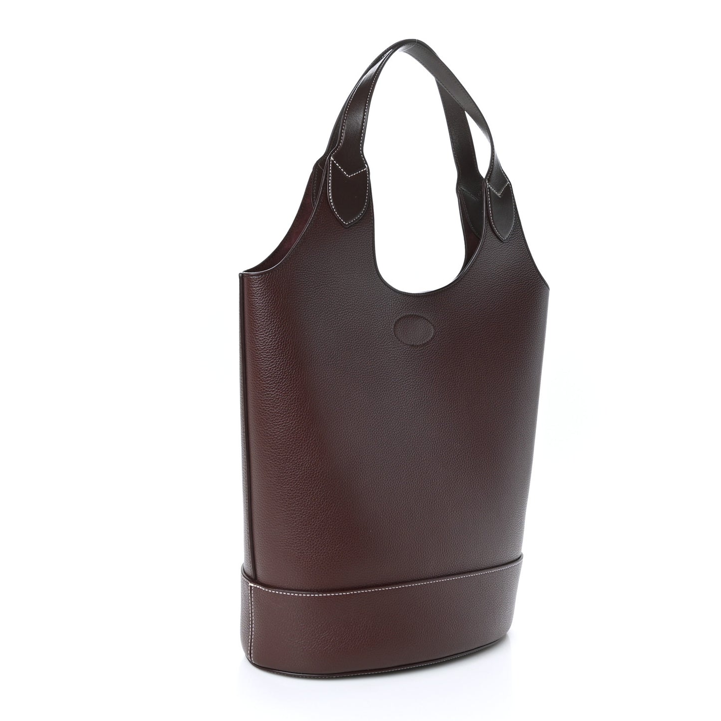 Small Classic Grain Silky Calfskin Lily Tote Oxblood