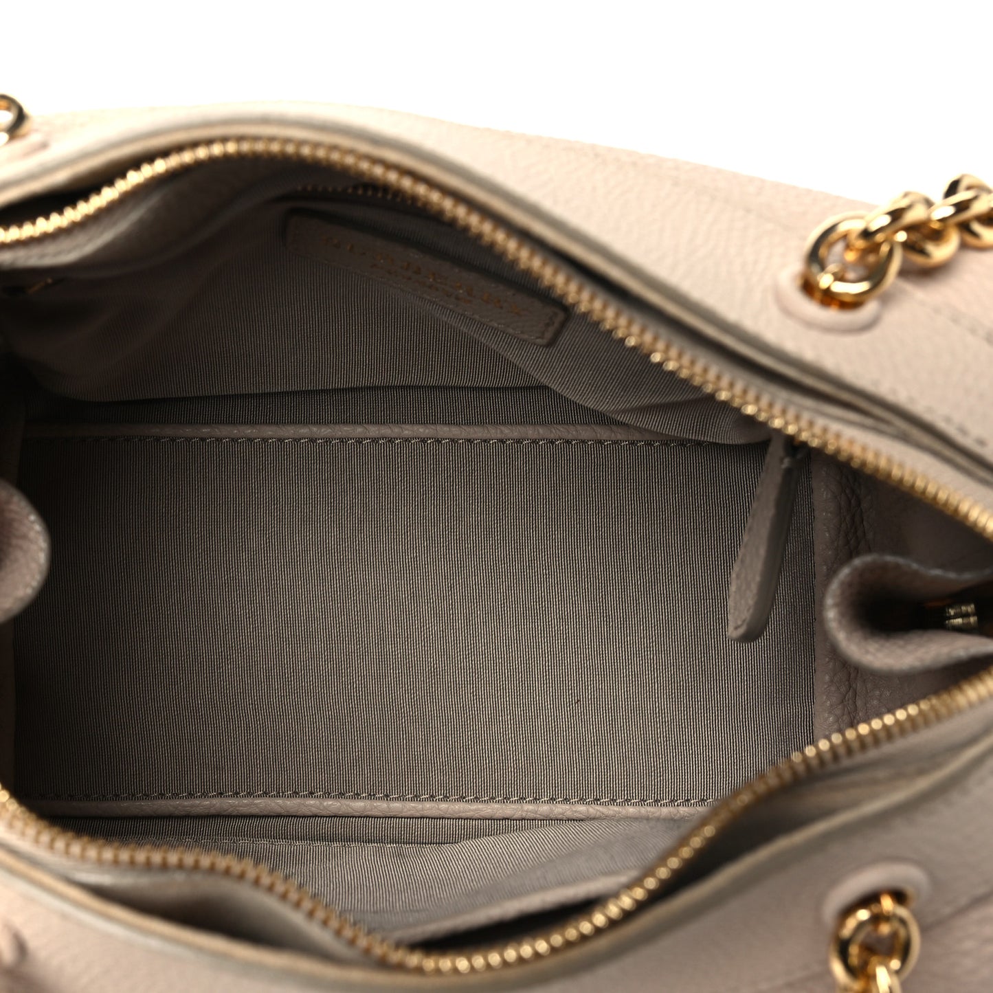 Grained Calfskin Mini Bee Bowling Bag Stone