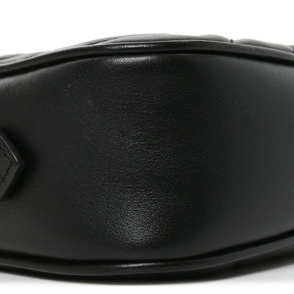 Gucci Calfskin Matelasse Mini GG Marmont Chain Shoulder Bag Black Black 9 of 11
