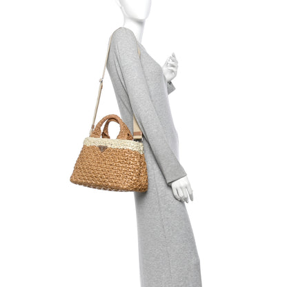Prada Raffia Crochet Tote Naturale Talco 2 of 11