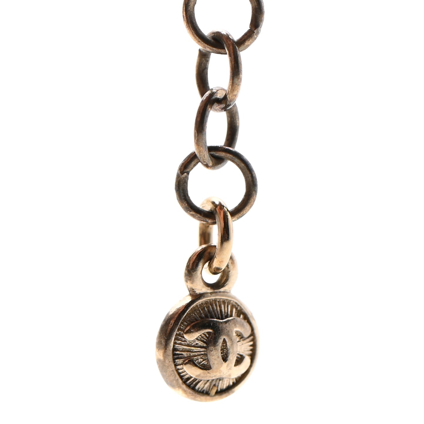 Pearl Bead CC Short Necklace Gold Black