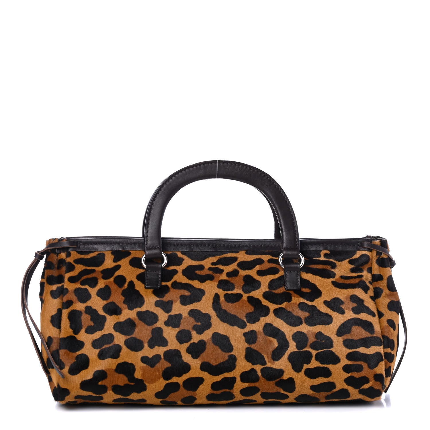 Prada Calf Hair Leopard Print Top Handle Bag Miele 1 of 4
