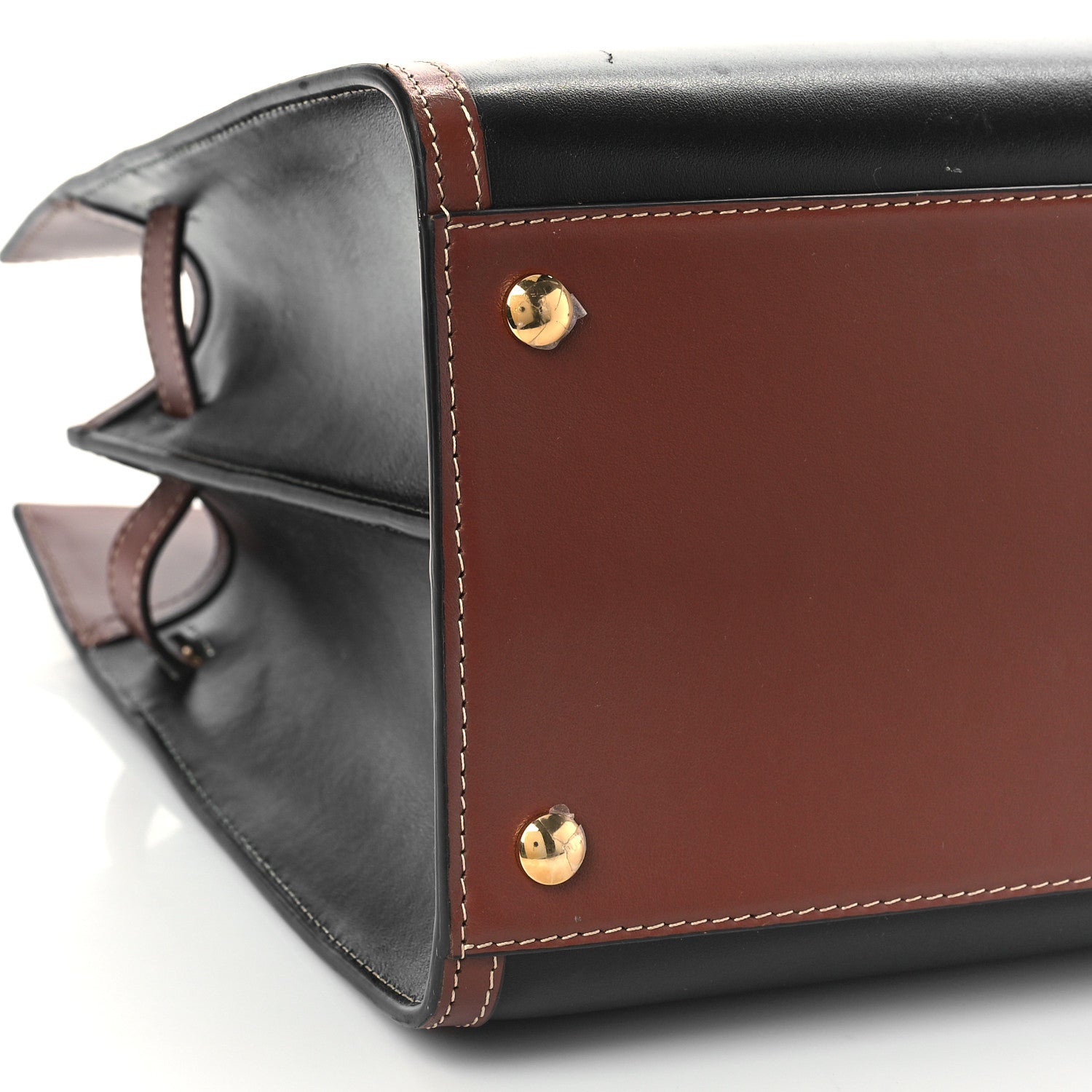 Burberry Calfskin Vintage Check Medium Two Handle Title Bag Black 7 of 10