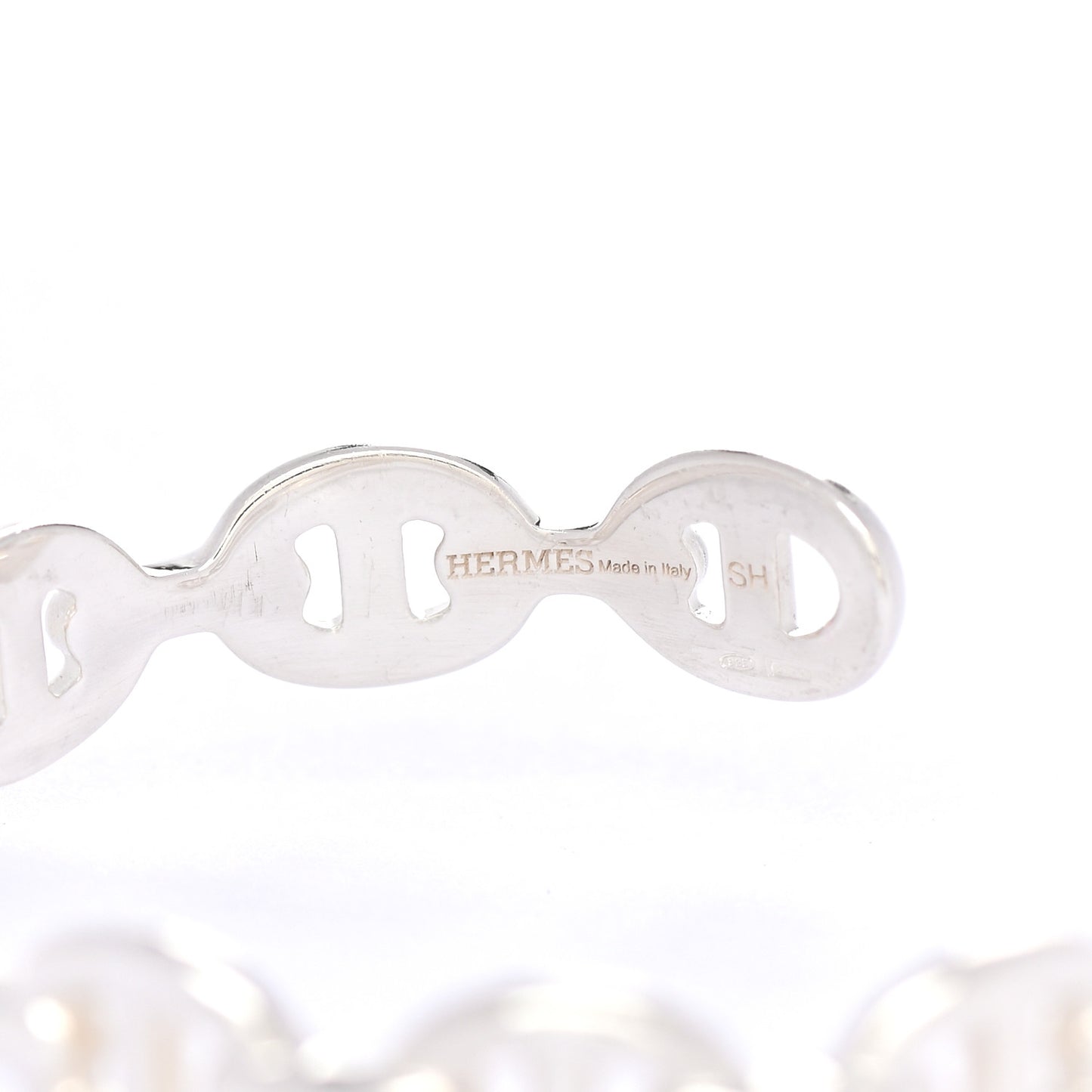 Sterling Silver MM Chaine d'Ancre Enchainee Cuff Bracelet SH