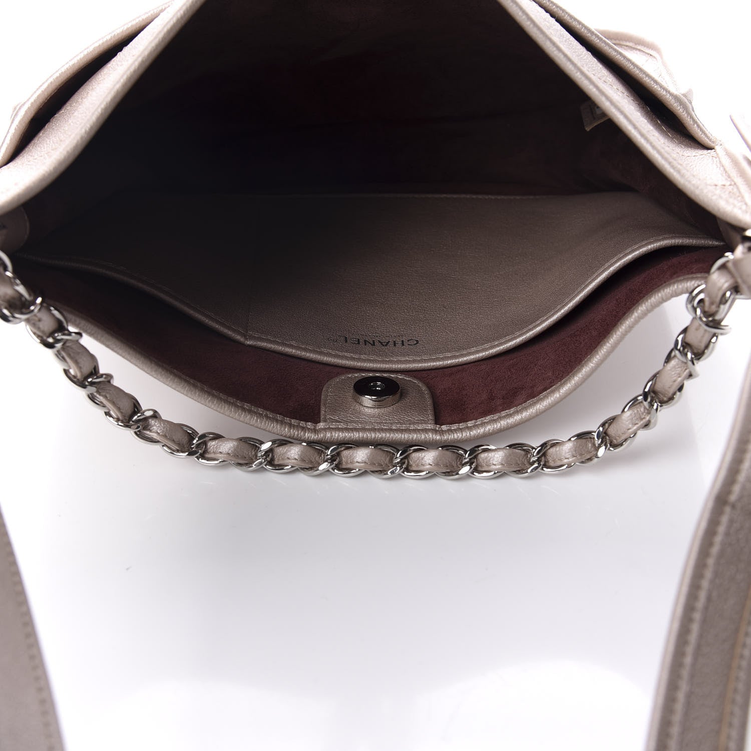 Chanel Metallic Calfskin Quilted Jungle Stroll Hobo Gold 5 of 10