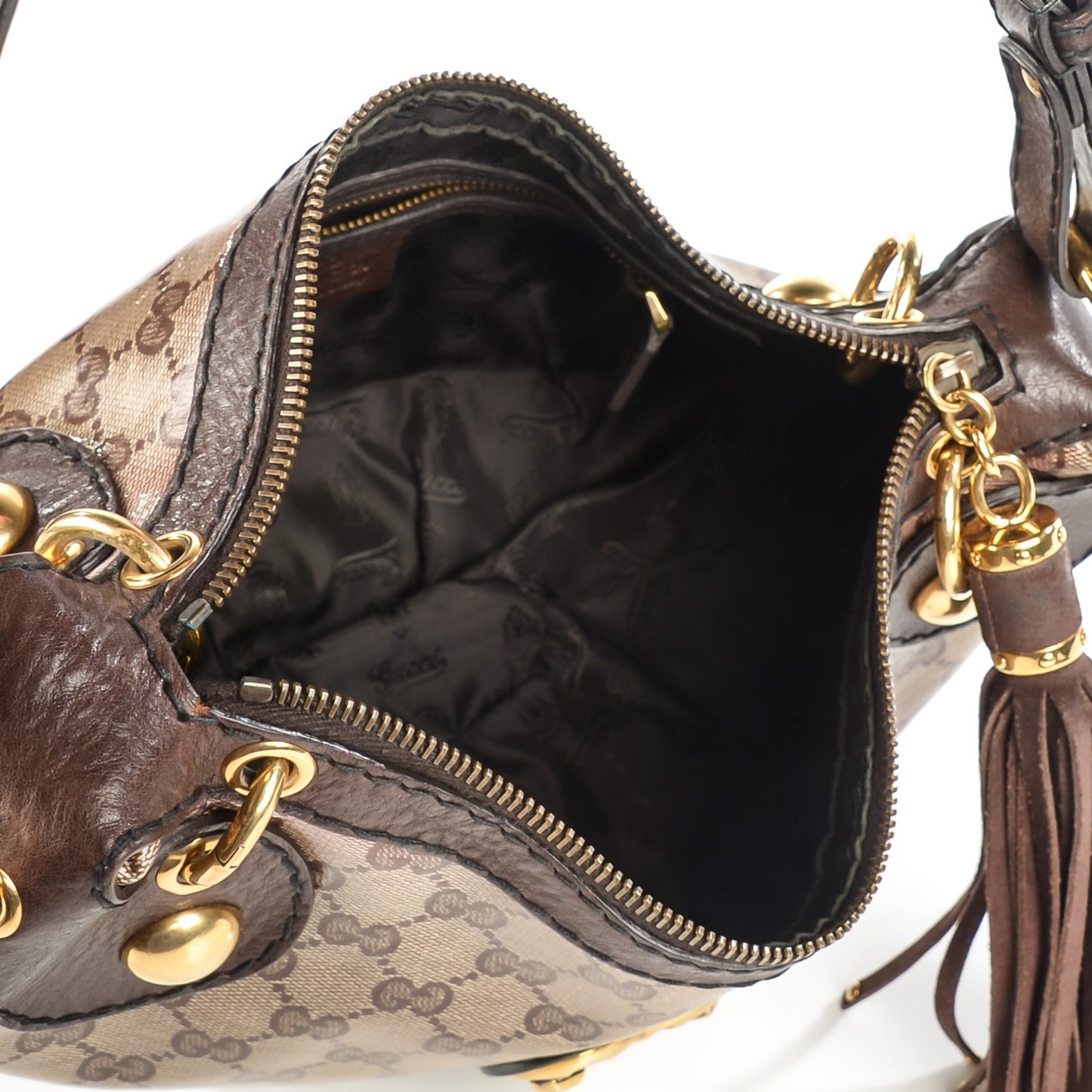 Crystal Monogram Babouska Hobo Brown