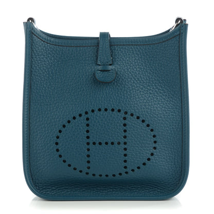 Hermes Taurillon Clemence Evelyne TPM Colvert Turquoise 1 of 9