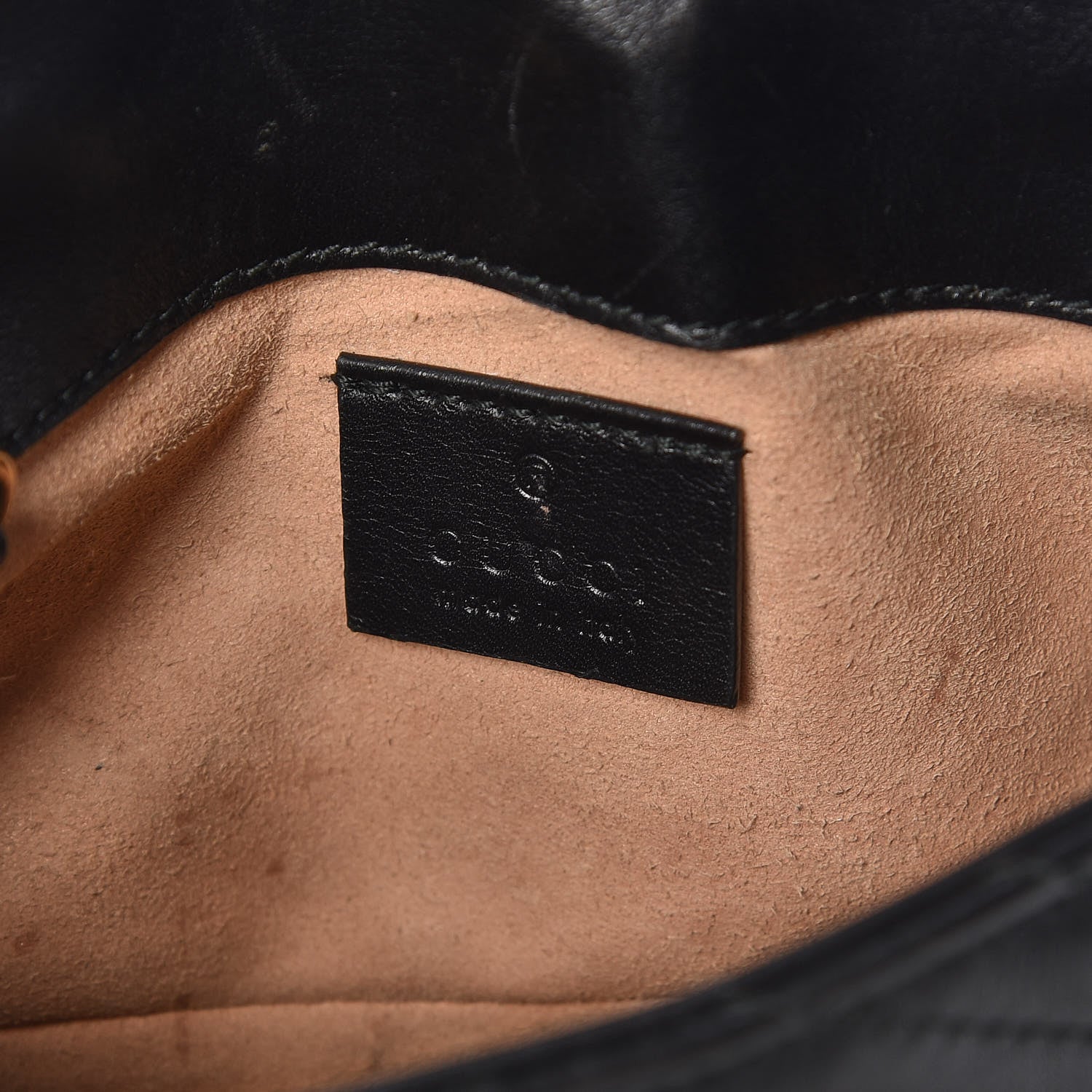 Gucci Calfskin Matelasse Super Mini GG Marmont Shoulder Bag Black 6 of 13