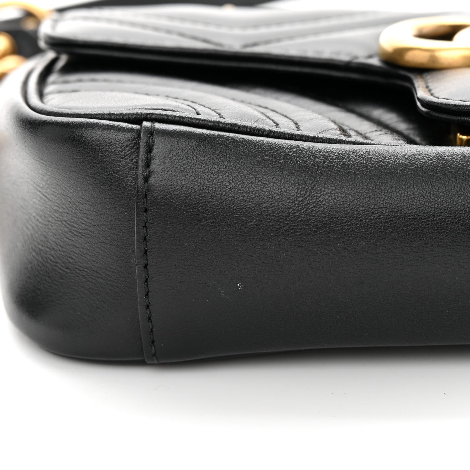Gucci Calfskin Matelasse Mini GG Marmont Shoulder Bag Black 15 of 16