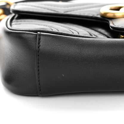 Gucci Calfskin Matelasse Mini GG Marmont Shoulder Bag Black 15 of 16