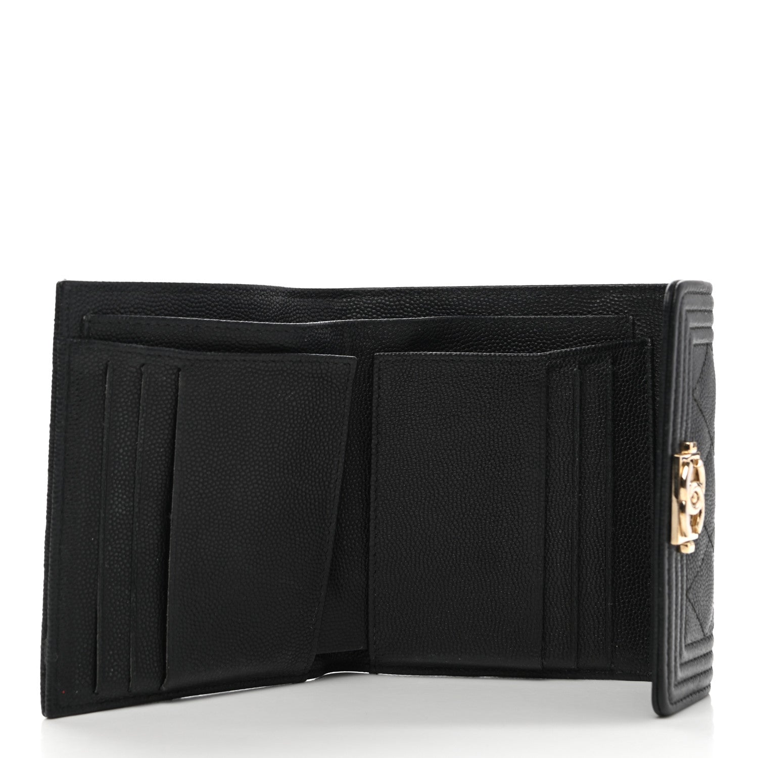 Chanel Caviar Quilted Compact Boy Wallet Black 5 of 7