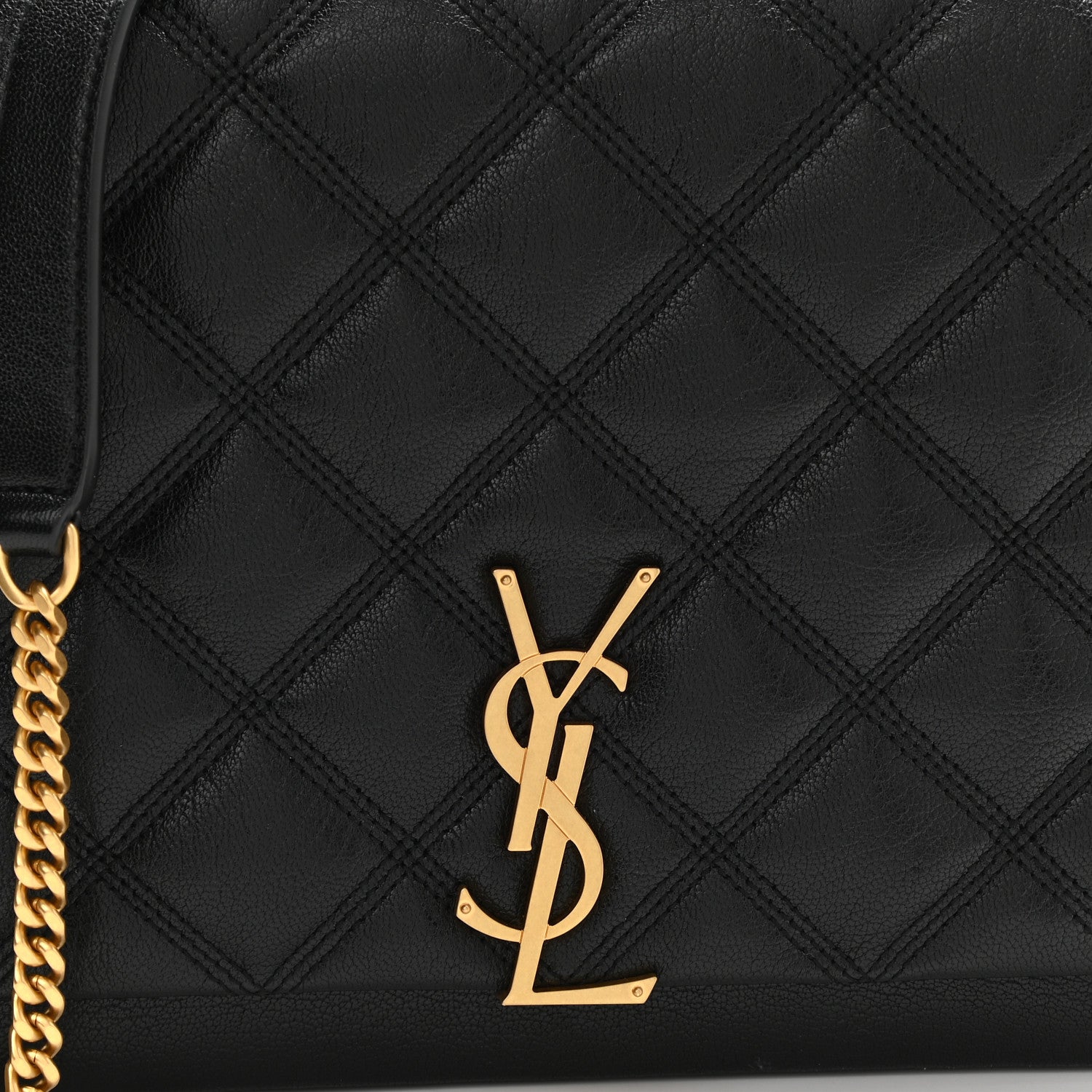 Saint Laurent Lambskin Quilted Mini Becky Chain Bag Black 9 of 12