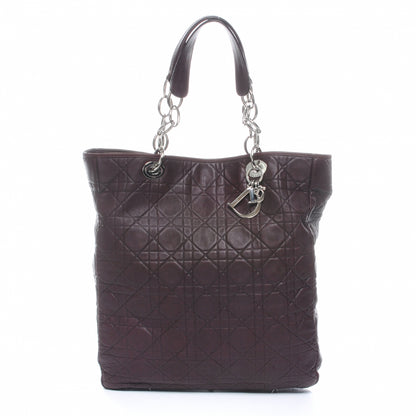 Christian Dior Lambskin Cannage Dior Soft Shopper Tote Burgundy 3 of 8