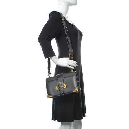Prada City Calf Saffiano Large Cahier Bag Black 2 of 8