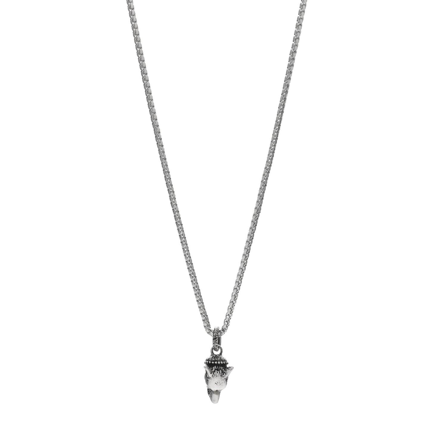 Sterling Silver Anger Forest Wolf Head Necklace