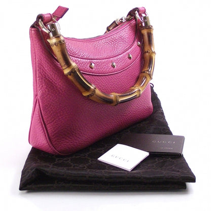 Gucci Leather Bamboo Handle Hobo Pink 3 of 10