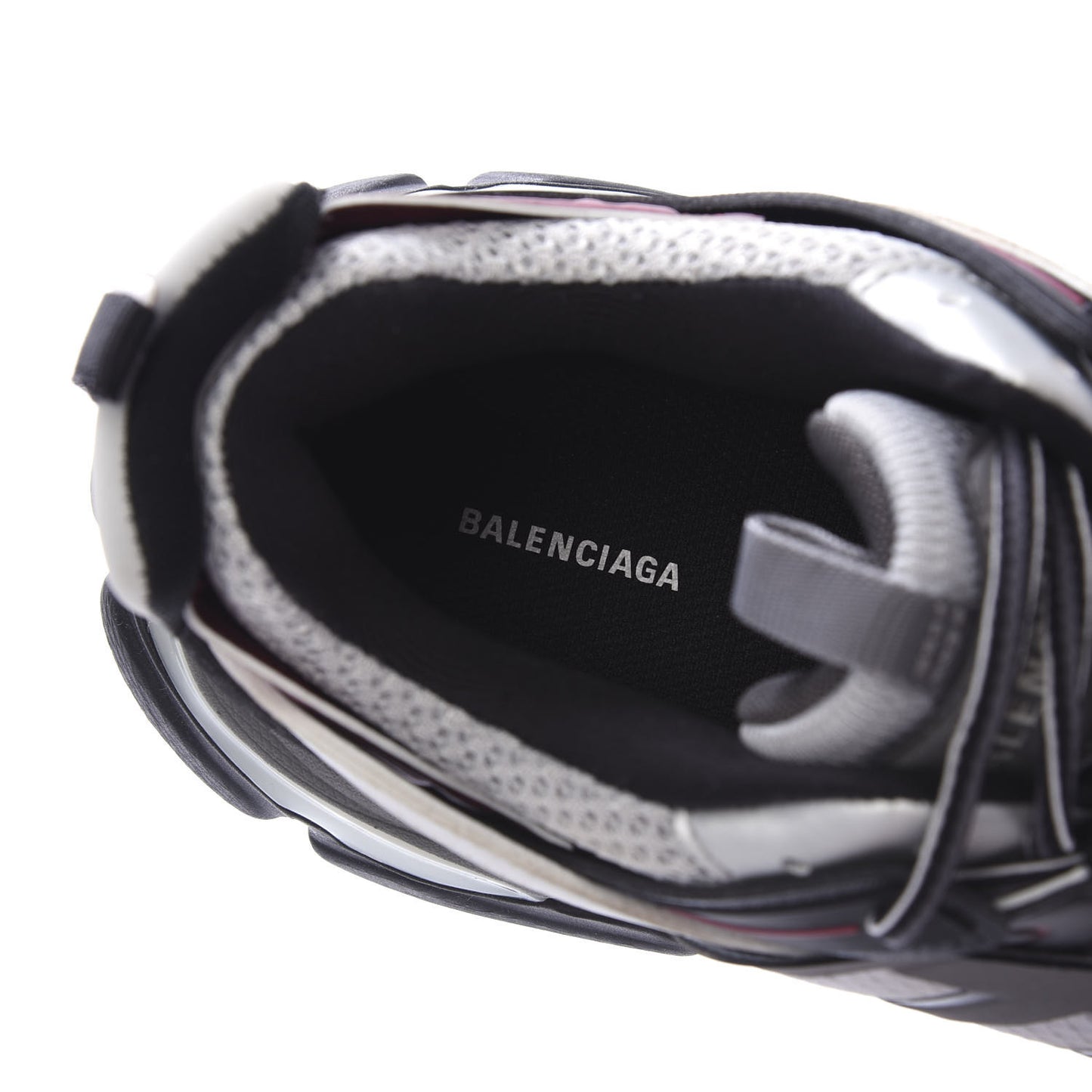 Mesh Nylon Metallic Fabric Mens Track Sneakers 42 Gris Rouge Black
