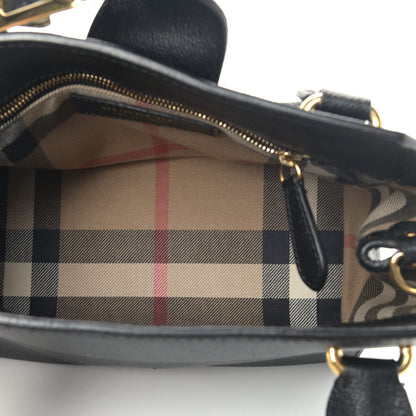 Burberry Soft Grain Calfskin Small Buckle Tote Black 5 of 11