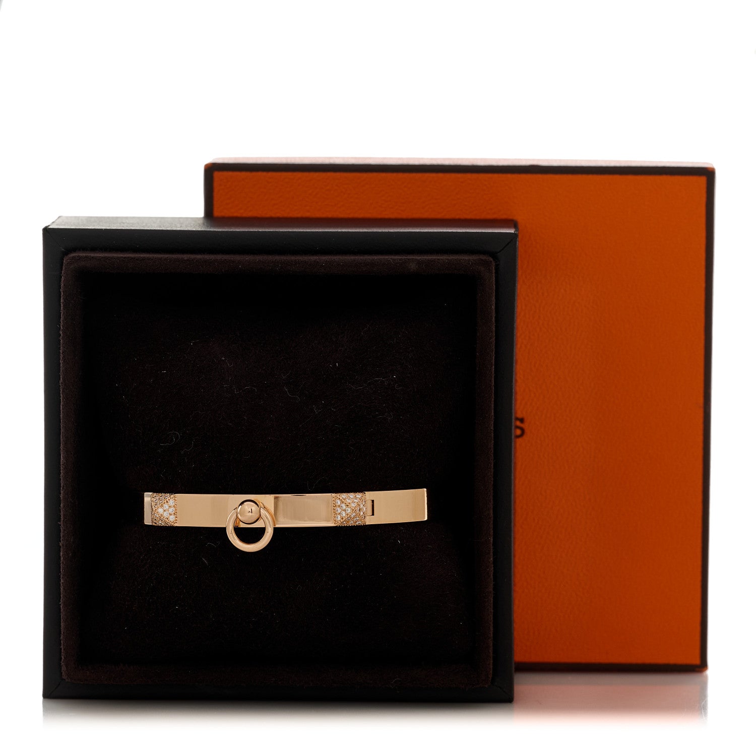 Hermes 18K Rose Gold Diamond PM Collier De Chien Bracelet ST 4 of 4
