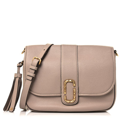 Marc Jacobs Calfskin Interlock Courier Messenger Taupe 1 of 13