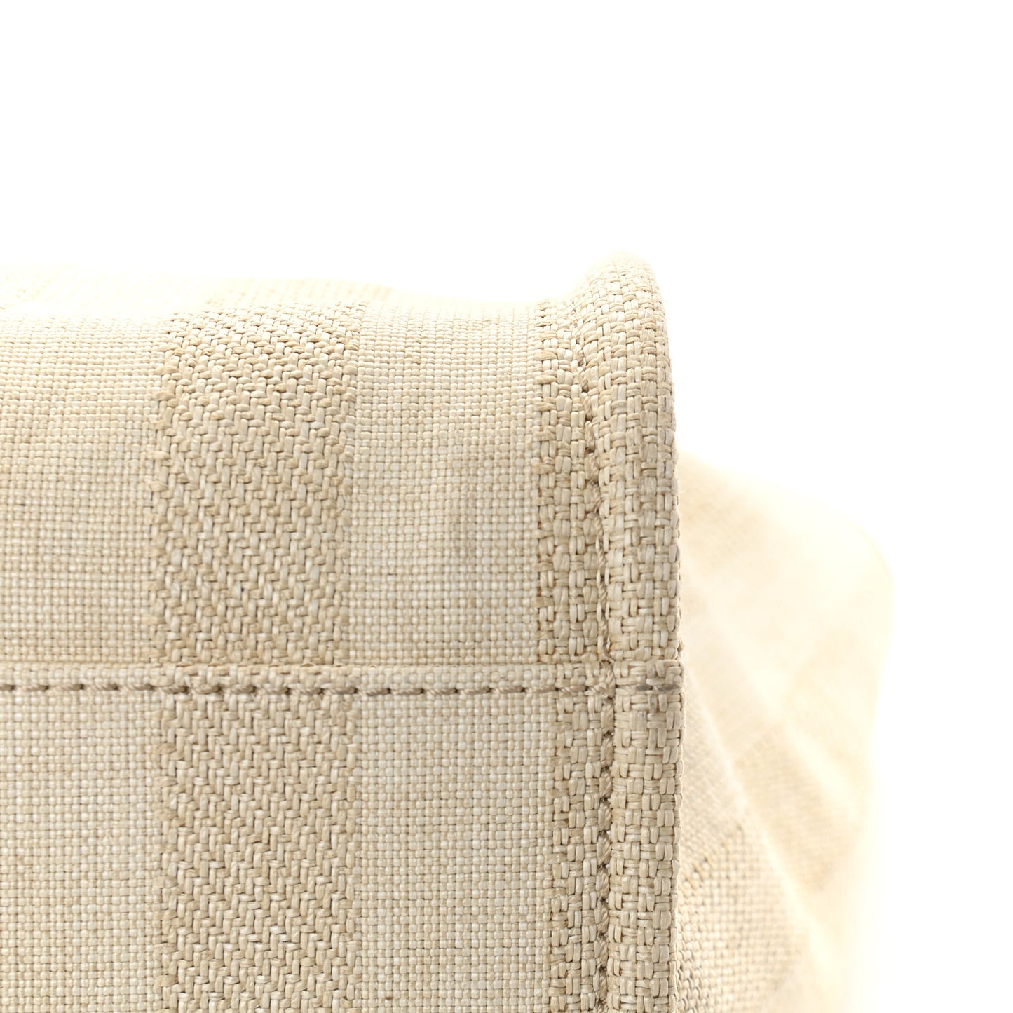 Mixed Fibers Striped Medium Deauville Tote Beige