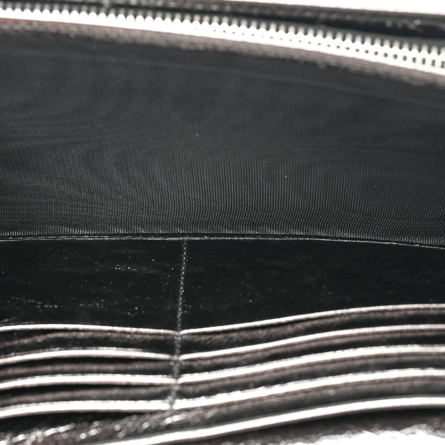 Saint Laurent Metallic Calfskin Monogram Belle De Jour Clutch Silver 7 of 16