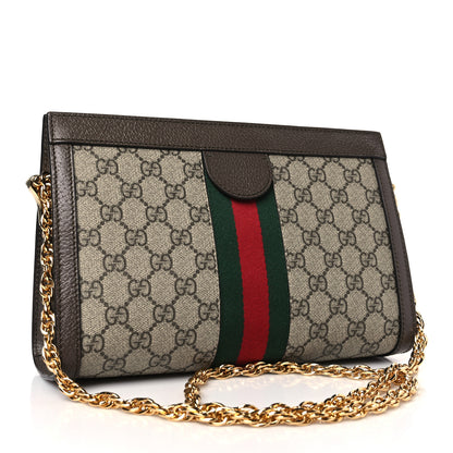 Gucci GG Supreme Monogram Web Small Ophidia Chain Shoulder Bag Brown 3 of 9