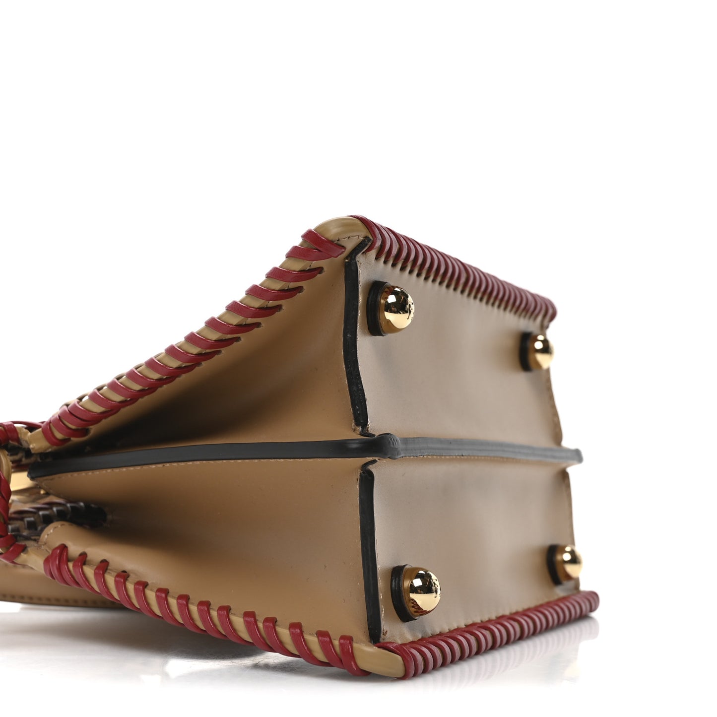 Vitello King Shiny Nappa Intreccio Petite Peekaboo I SEE U Satchel Miel Mogano Rosa Fragola