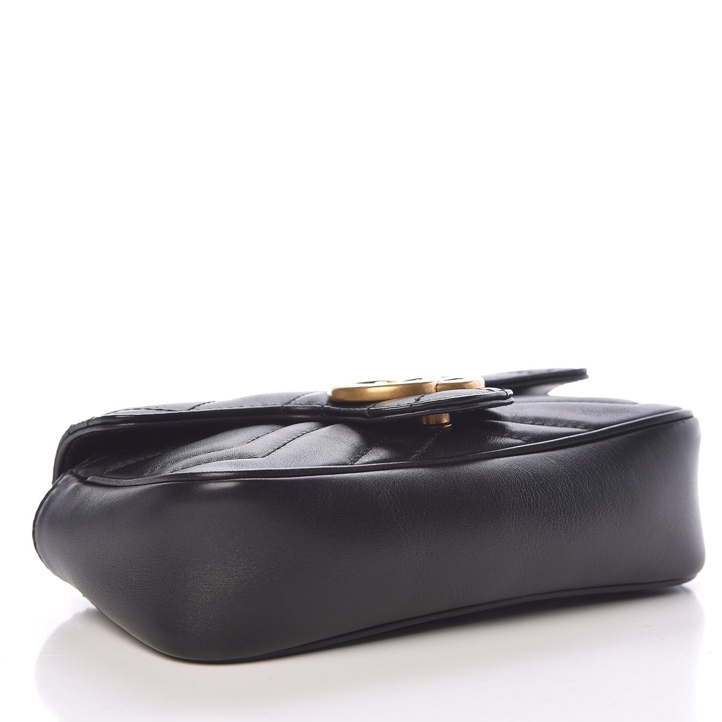 Calfskin Matelasse Super Mini GG Marmont Shoulder Bag Black