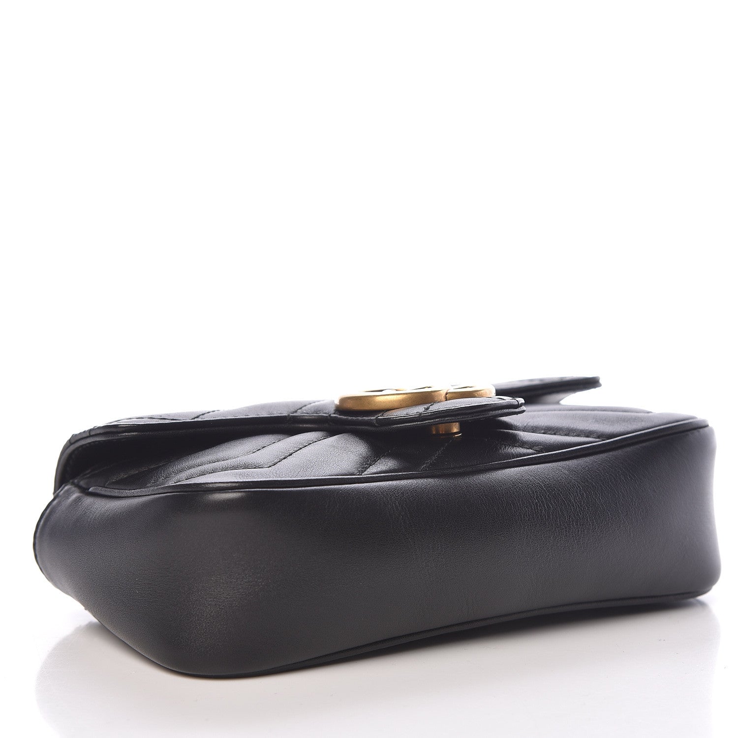 Gucci Calfskin Matelasse Super Mini GG Marmont Shoulder Bag Black 4 of 11