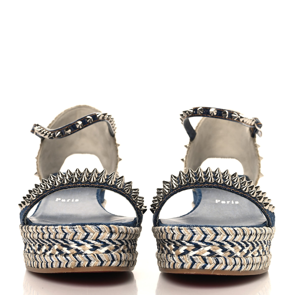 Christian Louboutin Miss Denim Madmonica 60 Platform Sandals 41 Lin Denim 3 of 9