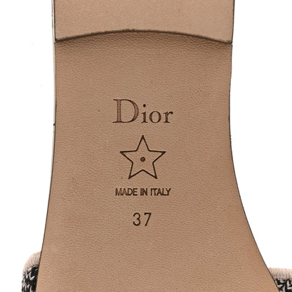 Christian Dior Canvas Millefiori Embroidered Dway Flat Slide Sandals 37 Nude White 8 of 10