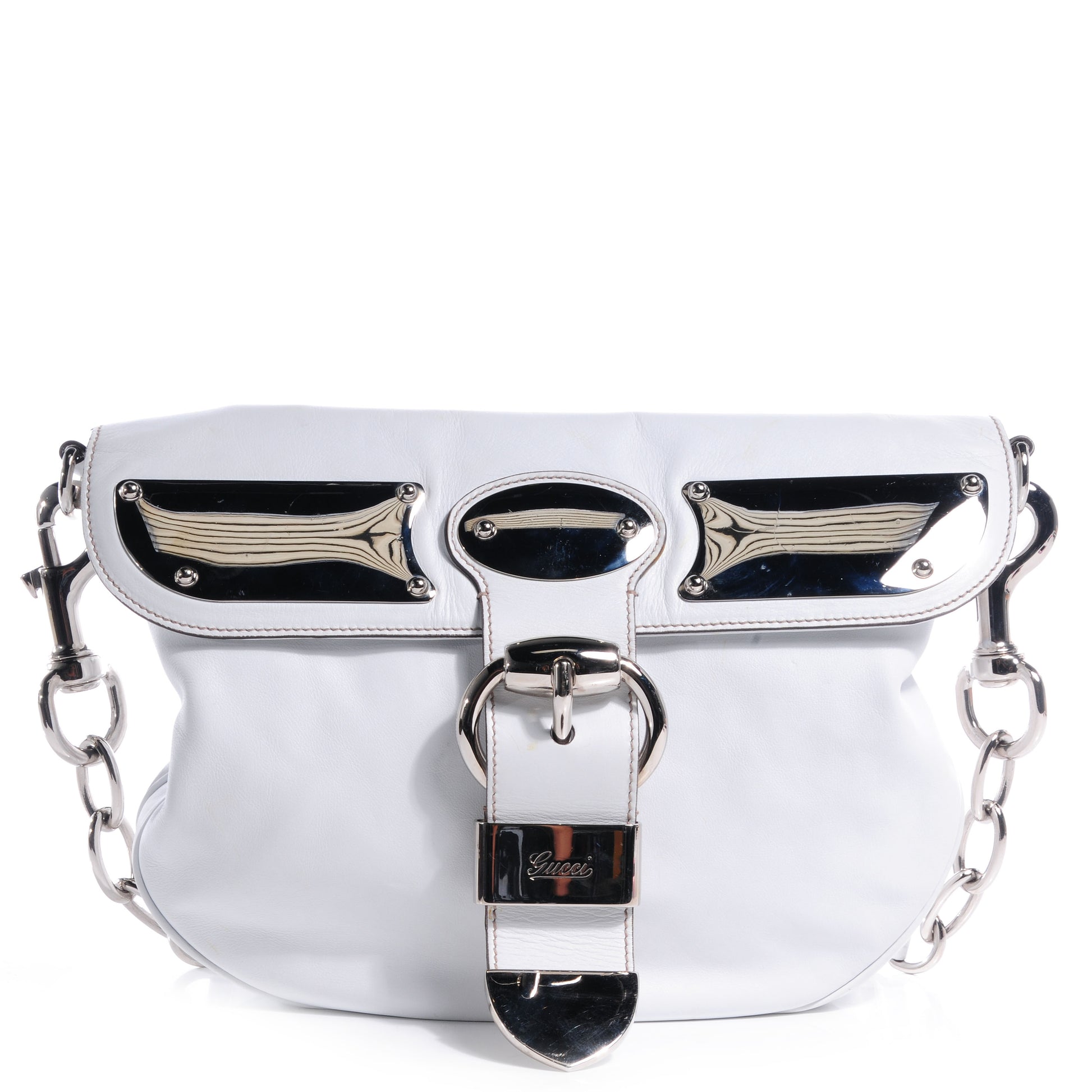 Gucci Leather Medium Romy Shoulder Bag White 1 of 7