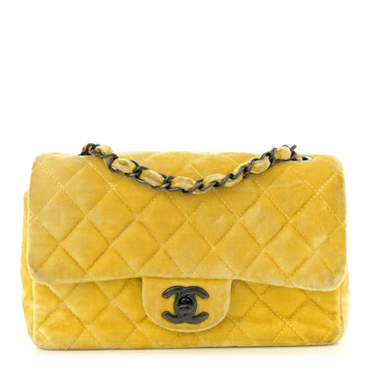 Chanel Velvet Quilted Mini Rectangular Flap Yellow 1 of 14